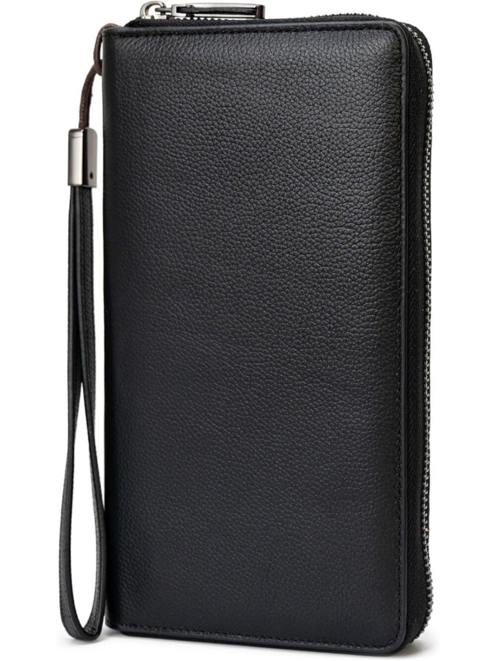 RFID Blocking Leather Zip Wallet Clutch - Large Capacity Travel Purse & Wristlet